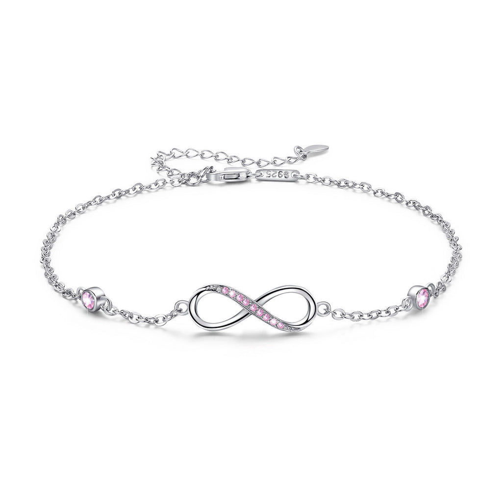 Infinite love Anklet Charm Adjustable Chain Anklets For Women-925 silver