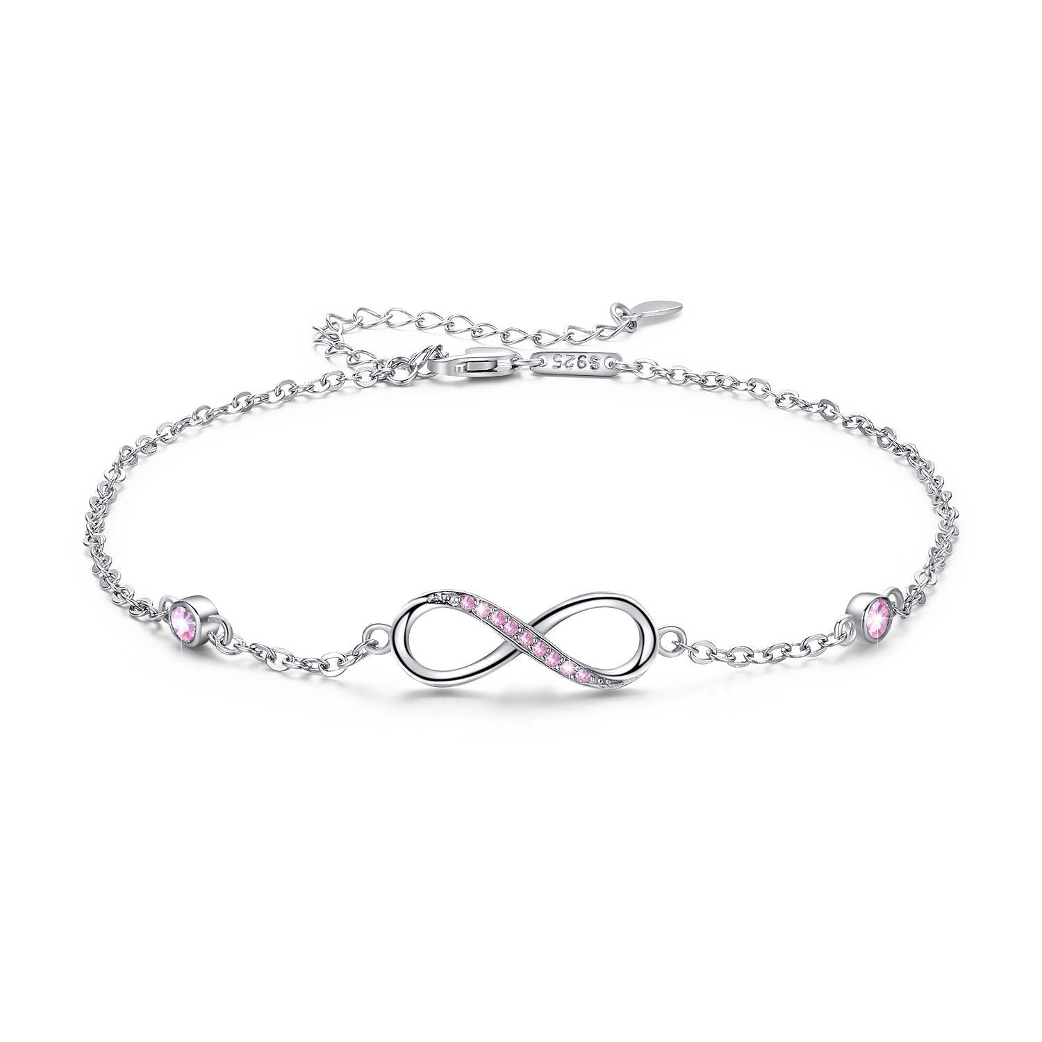 Infinite love Anklet Charm Adjustable Chain Anklets For Women-925 silver