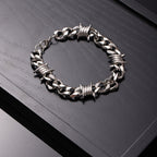 9ct filled/silver Cuban Link Chain Men Punk Knotted Bracelet/chain