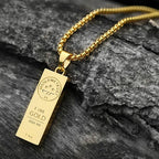 9ct gold filled gold bar pendant and chain