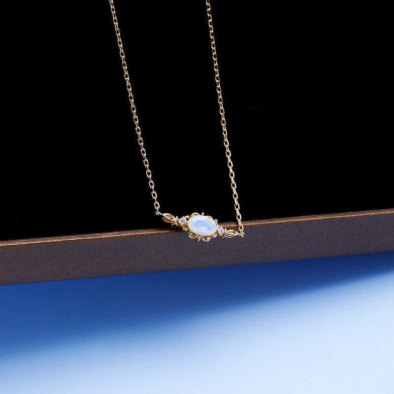 9k Gold filled Openwork Pattern Opal woman’s necklace