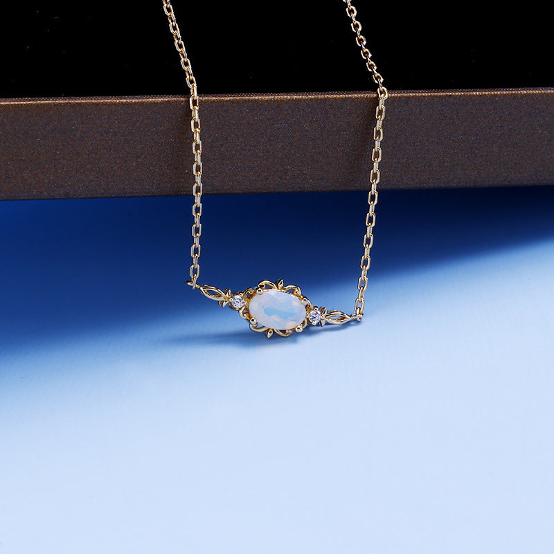 9k Gold filled Openwork Pattern Opal woman’s necklace