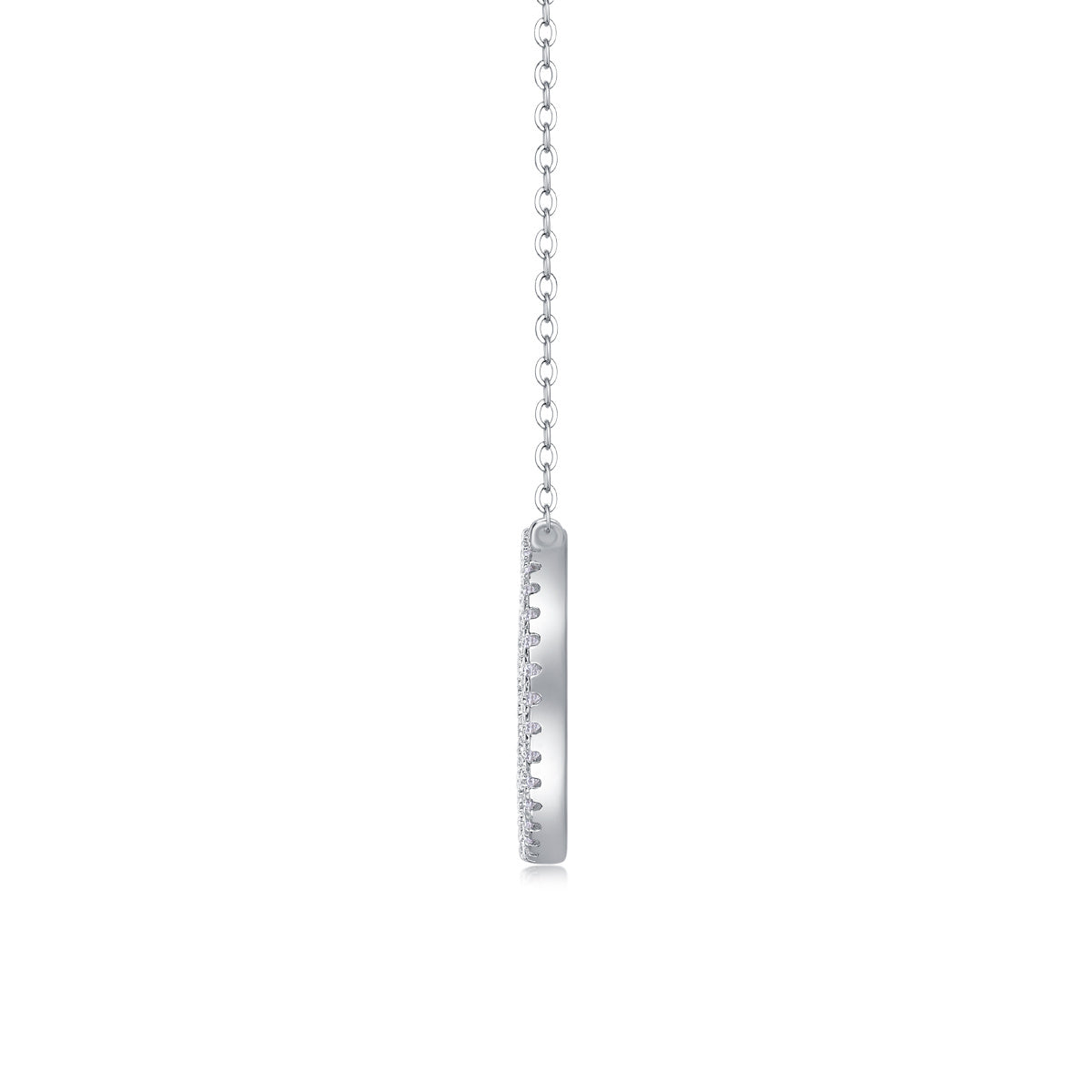 Luxury Moissanite Halo Pendant Necklace Set – Sterling Silver