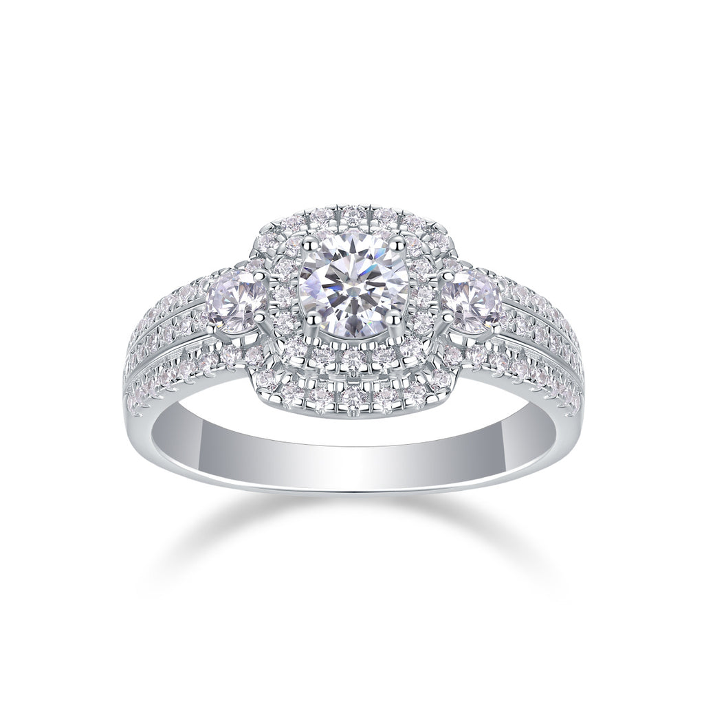 Afternoon In The Gobi - Half-carat Moissan Diamond S925 Sterling Silver And Platinum-plated Diamond