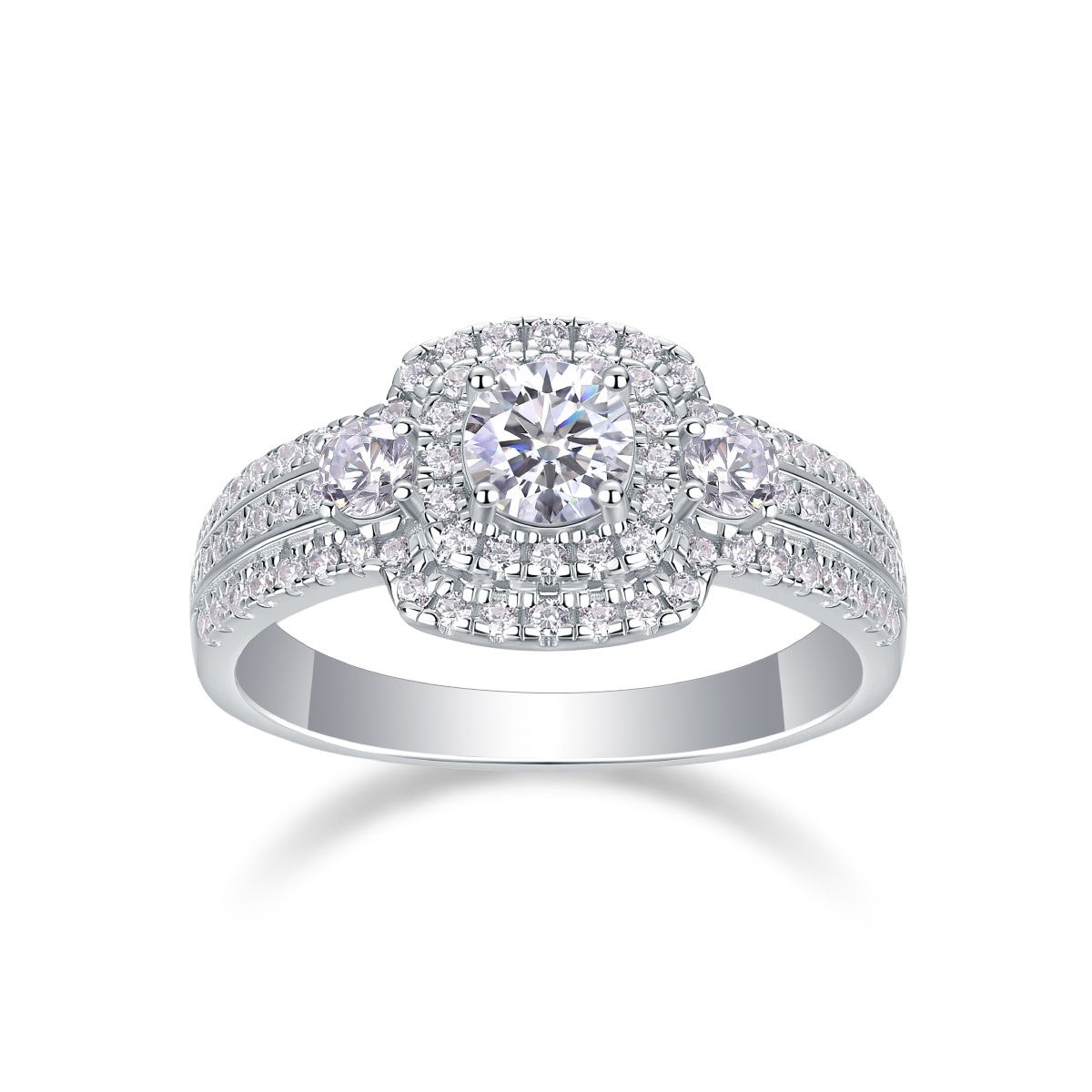 Afternoon In The Gobi - Half-carat Moissan Diamond S925 Sterling Silver And Platinum-plated Diamond