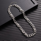 9ct filled/silver Cuban Link Chain Men Punk Knotted Bracelet/chain