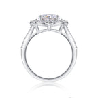 Camellia - A Fashionable Jewelry Ring Set With Moissanite S925 Sterling Silver And Gold-plated Diamond