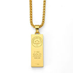 9ct gold filled gold bar pendant and chain