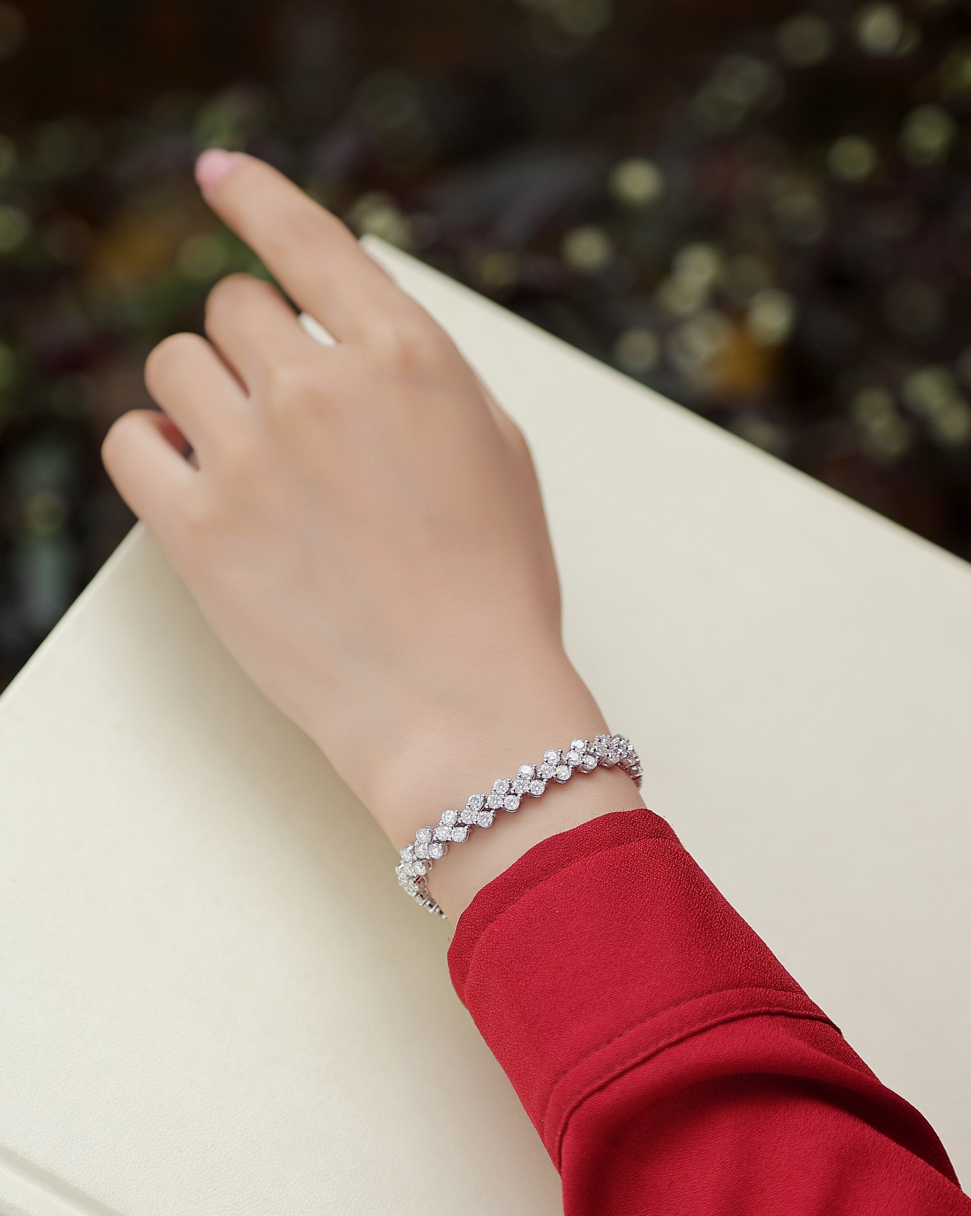 Kanong Luxury Mossan Diamond -  S925 Silver Bracelet