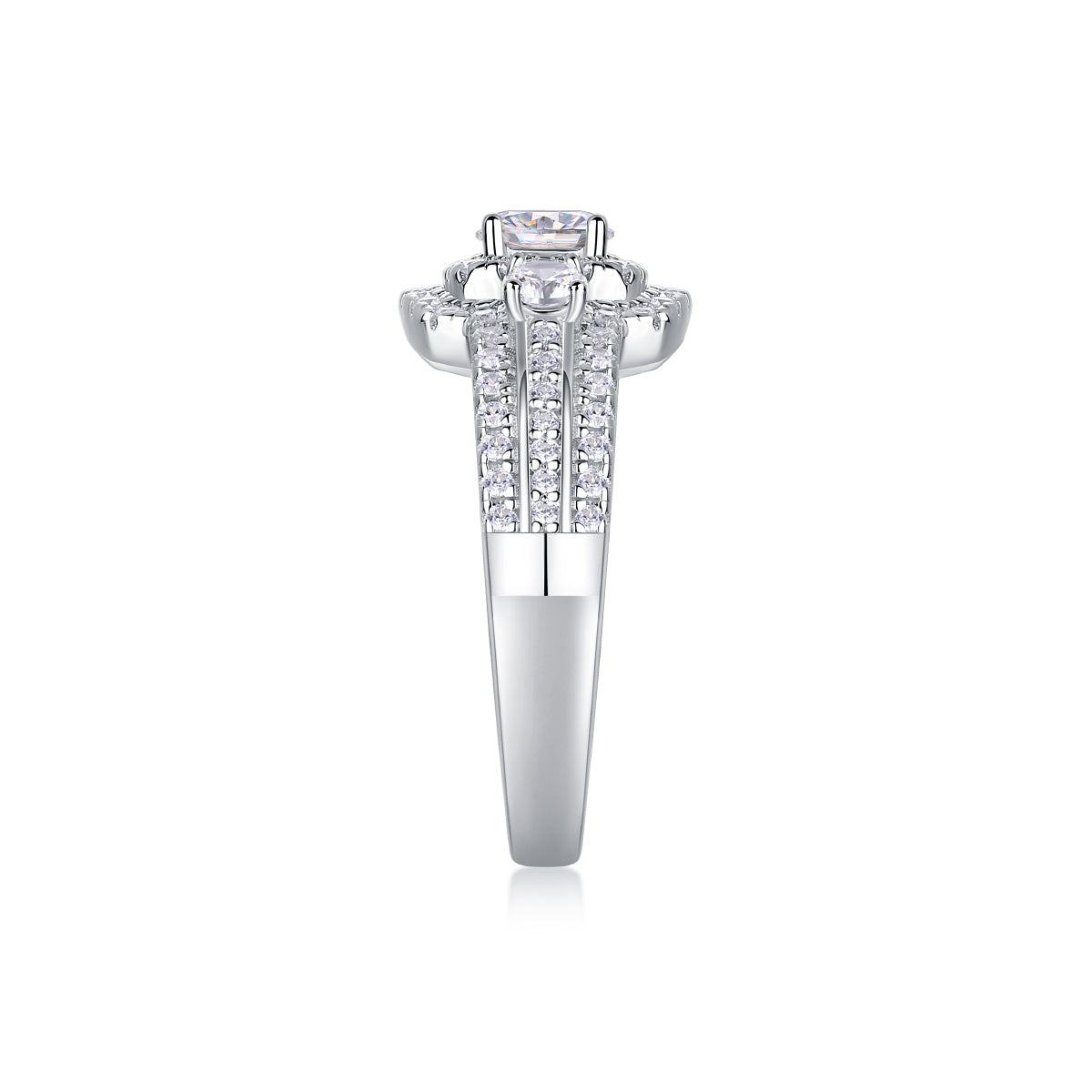 Afternoon In The Gobi - Half-carat Moissan Diamond S925 Sterling Silver And Platinum-plated Diamond