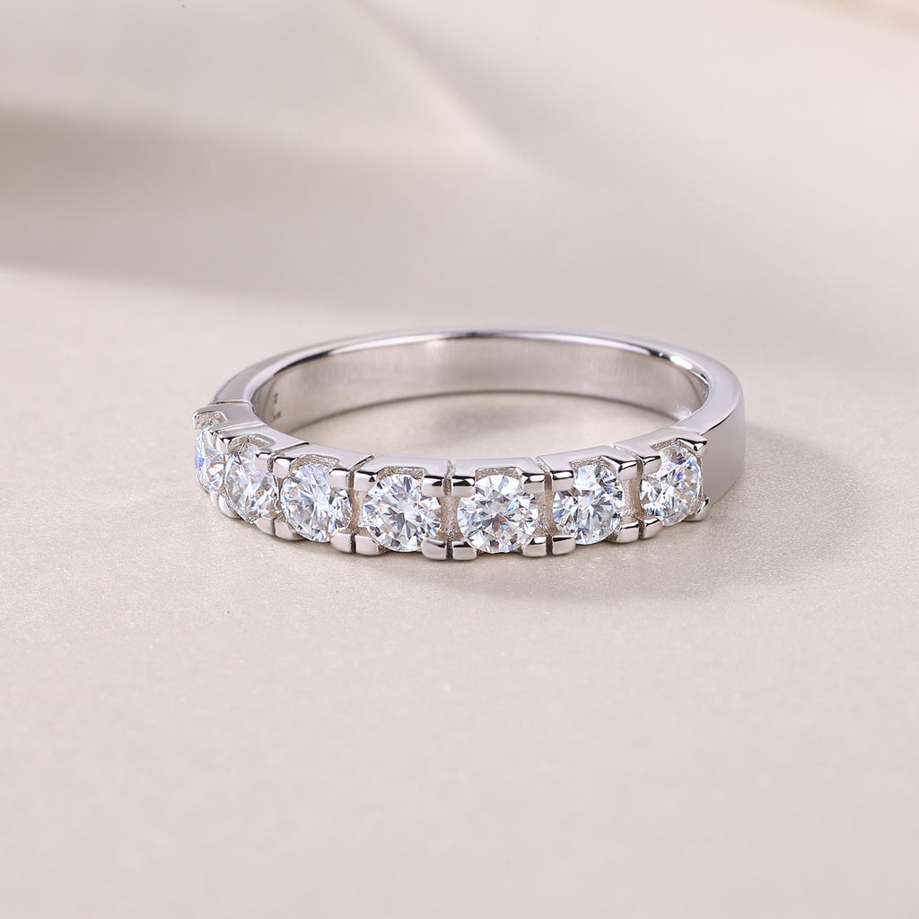 LUCKY 7- With half Moissan Diamond, S925 Sterling Silver And Platinum-plated Diamond