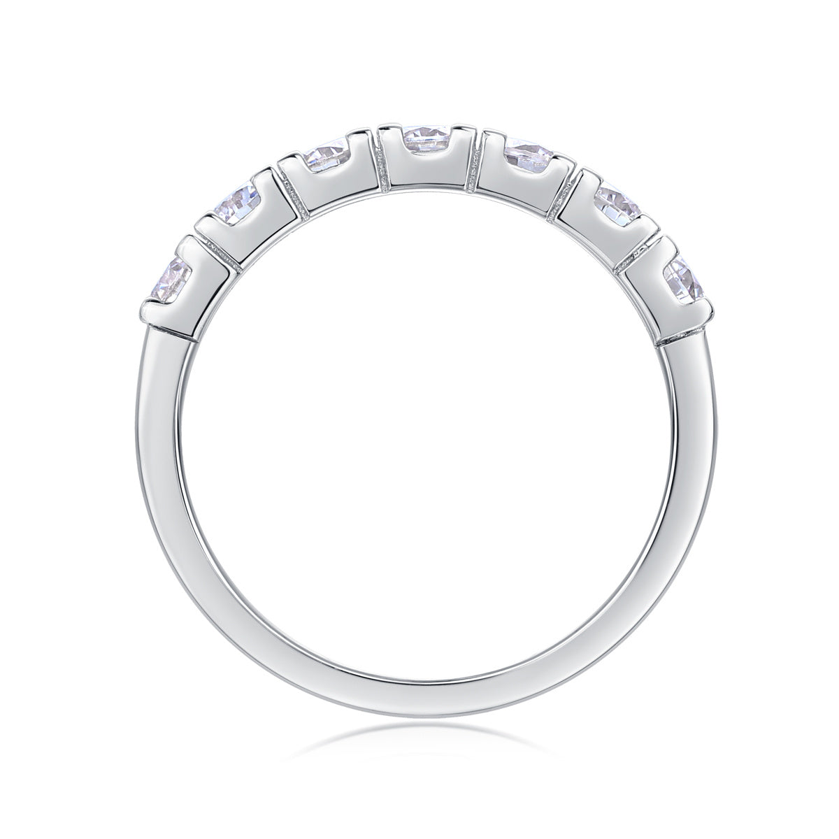 LUCKY 7- With half Moissan Diamond, S925 Sterling Silver And Platinum-plated Diamond