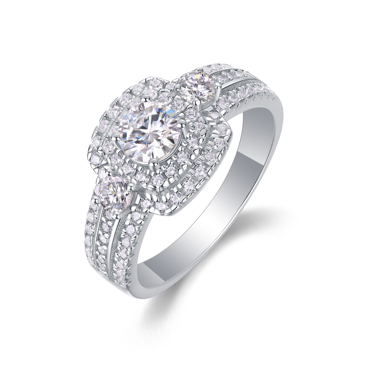 Afternoon In The Gobi - Half-carat Moissan Diamond S925 Sterling Silver And Platinum-plated Diamond