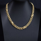 9ct filled/silver Cuban Link Chain Men Punk Knotted Bracelet/chain