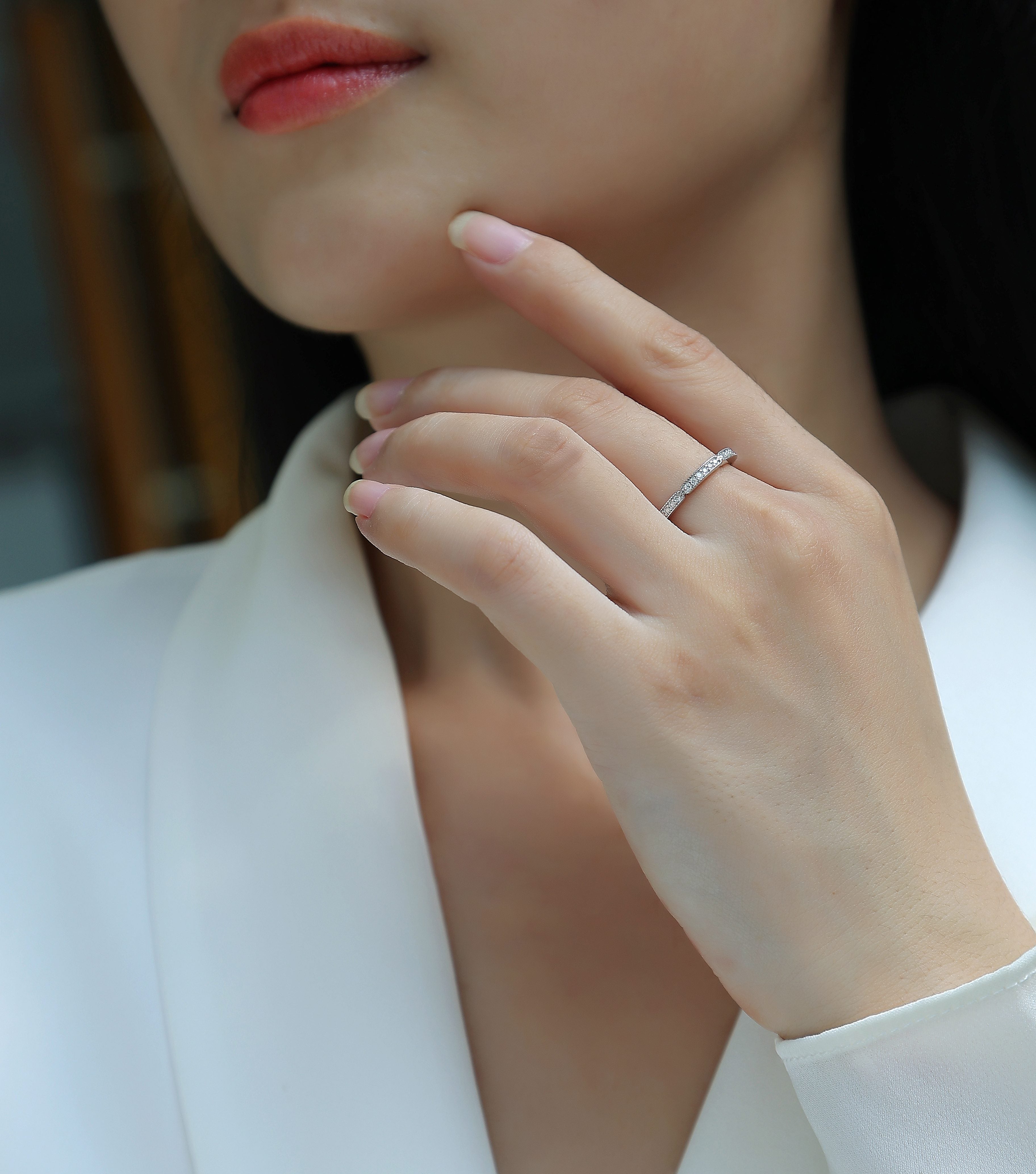 Youth - With Moissanite S925 Sterling Silver And Platinum-plated Diamond
