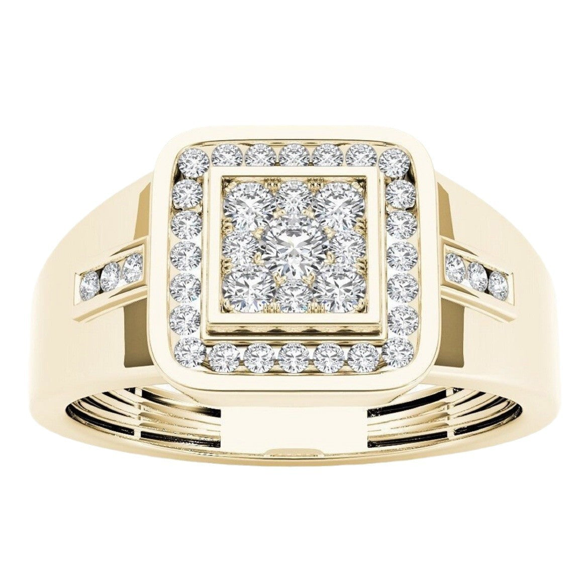 9ct gold coated men’s square cut ring