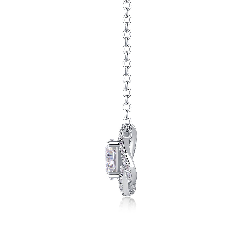 Lucky Flower Pendant-1 carat Moissanite S925 Sterling Silver And Platinum