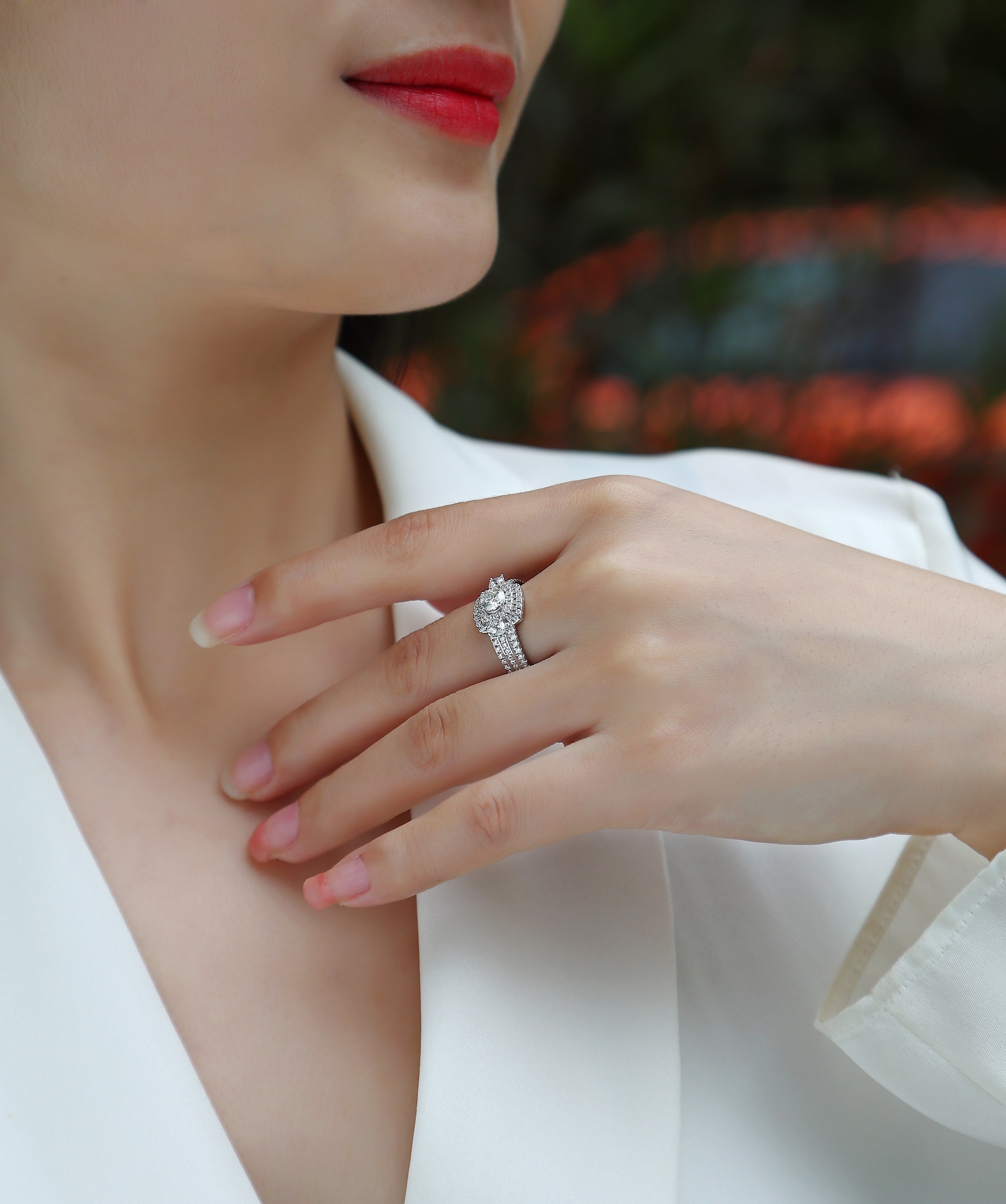 Afternoon In The Gobi - Half-carat Moissan Diamond S925 Sterling Silver And Platinum-plated Diamond