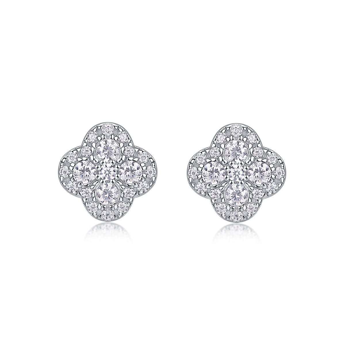 Ningxiang Moissanite Stud Earrings – S925 Sterling Silver & Platinum Plated