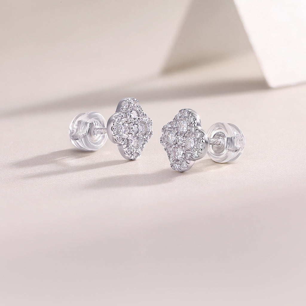 Ningxiang Moissanite Stud Earrings – S925 Sterling Silver & Platinum Plated