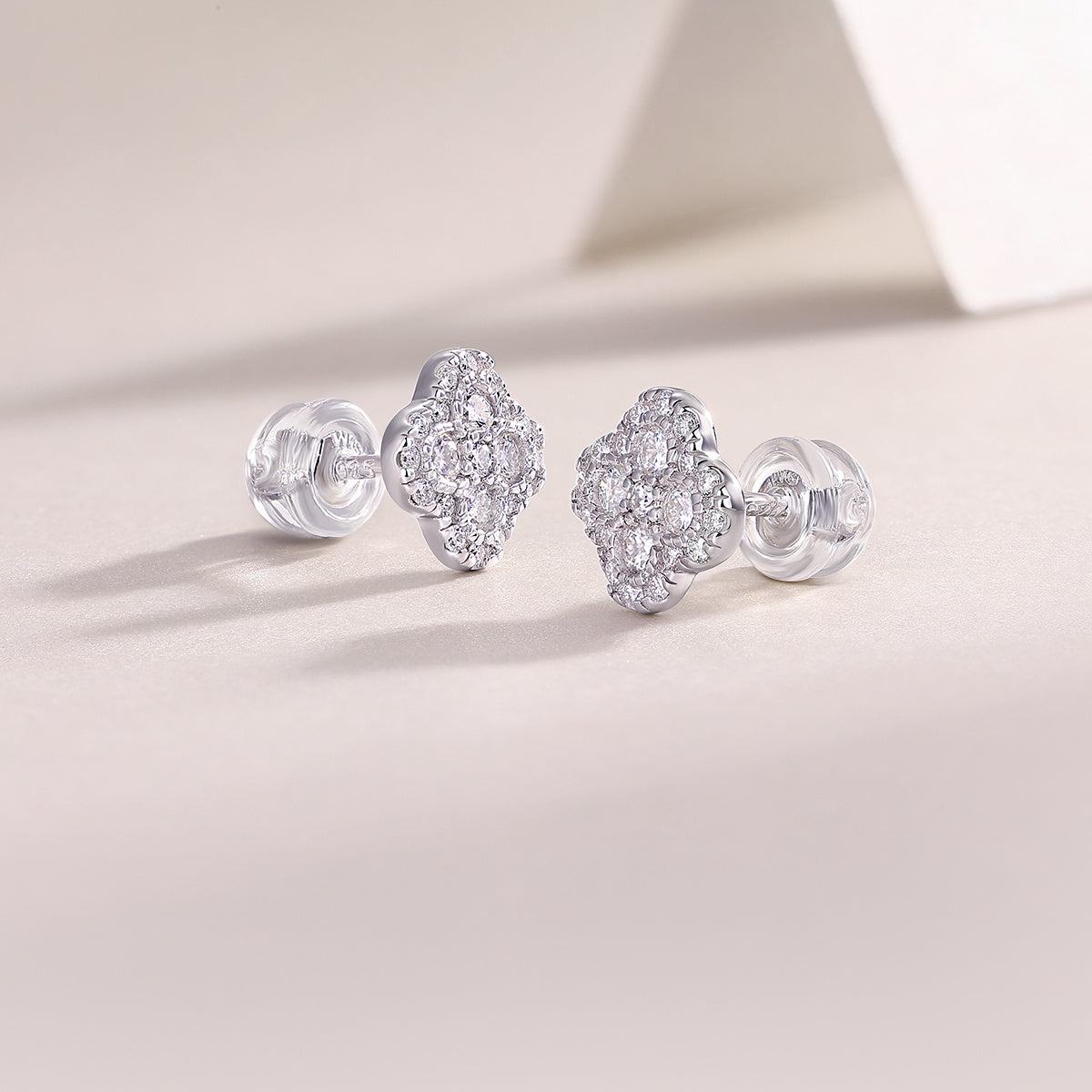Ningxiang Moissanite Stud Earrings – S925 Sterling Silver & Platinum Plated