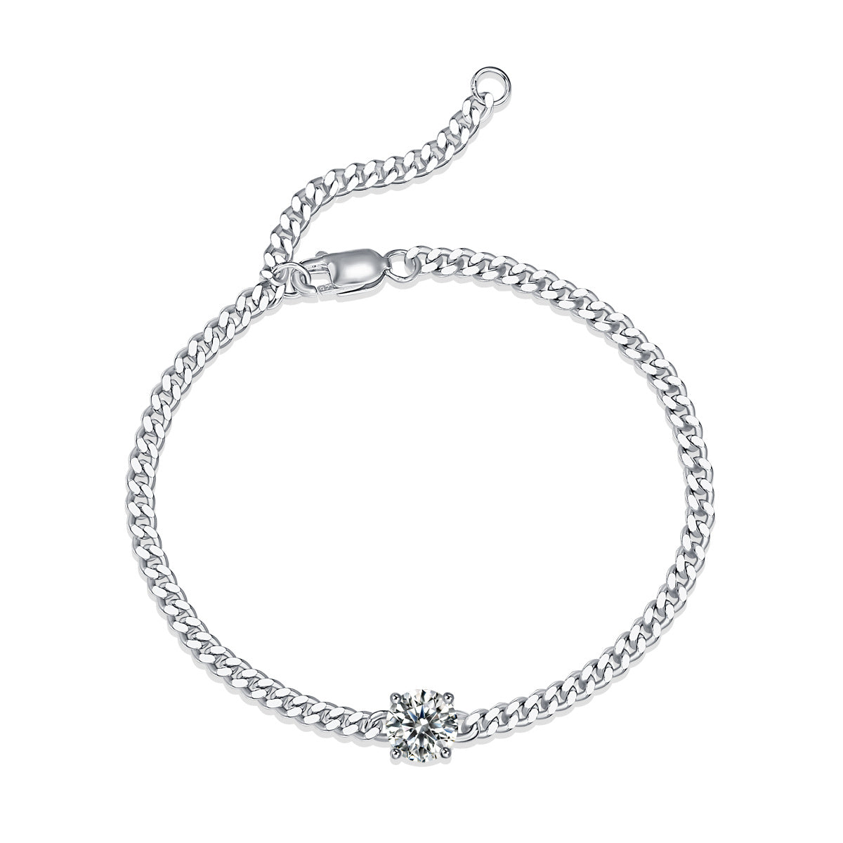 Luxury Moissanite Cuban Bracelet – Sterling Silver