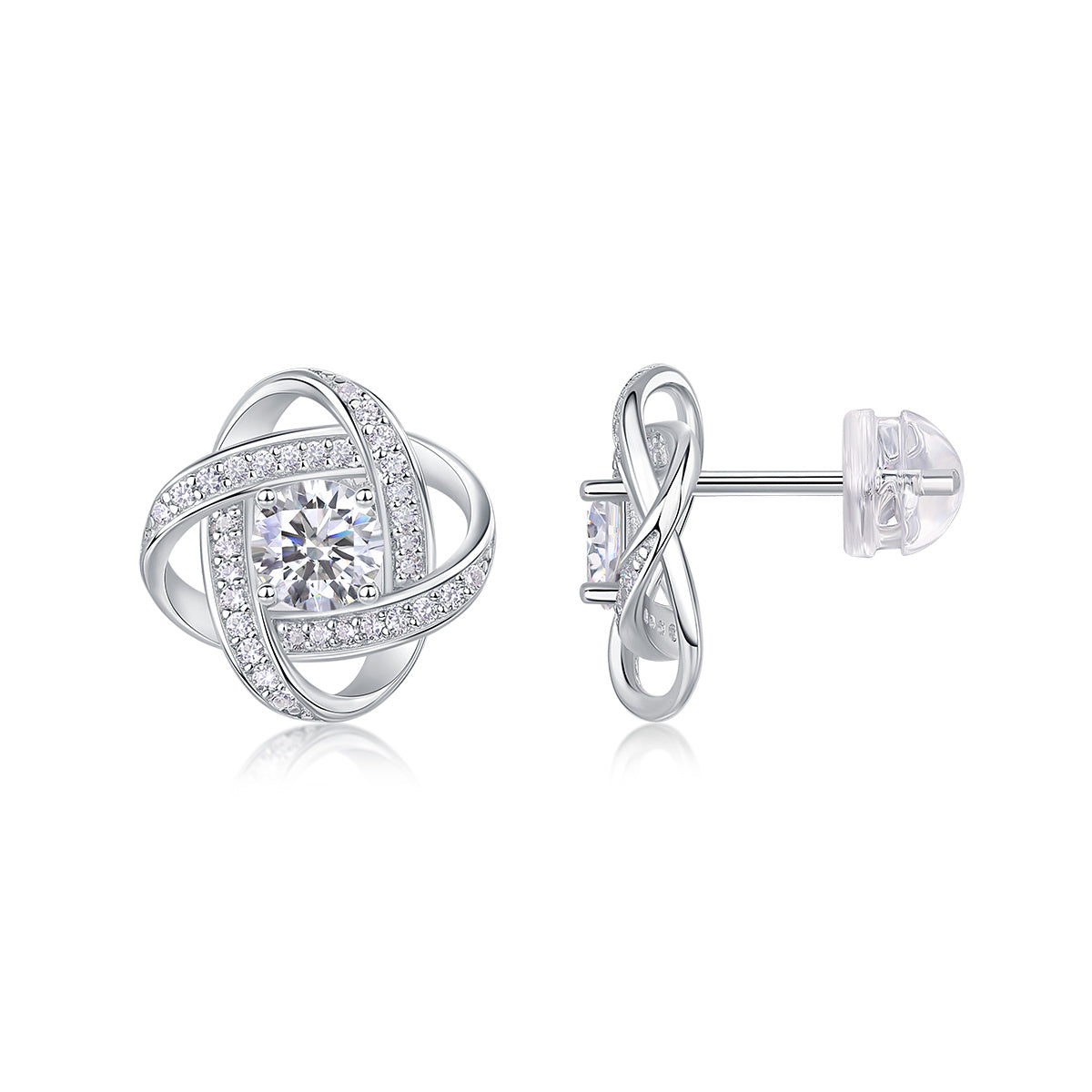 Interlinked sparkle Lustre & Co maisonette women’s earrings- 925 silver, platinum