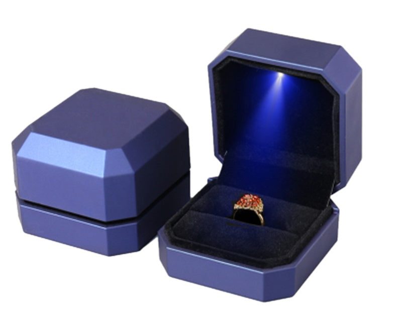 LED Wedding Ring Box Jewelry Display Storage Showcase