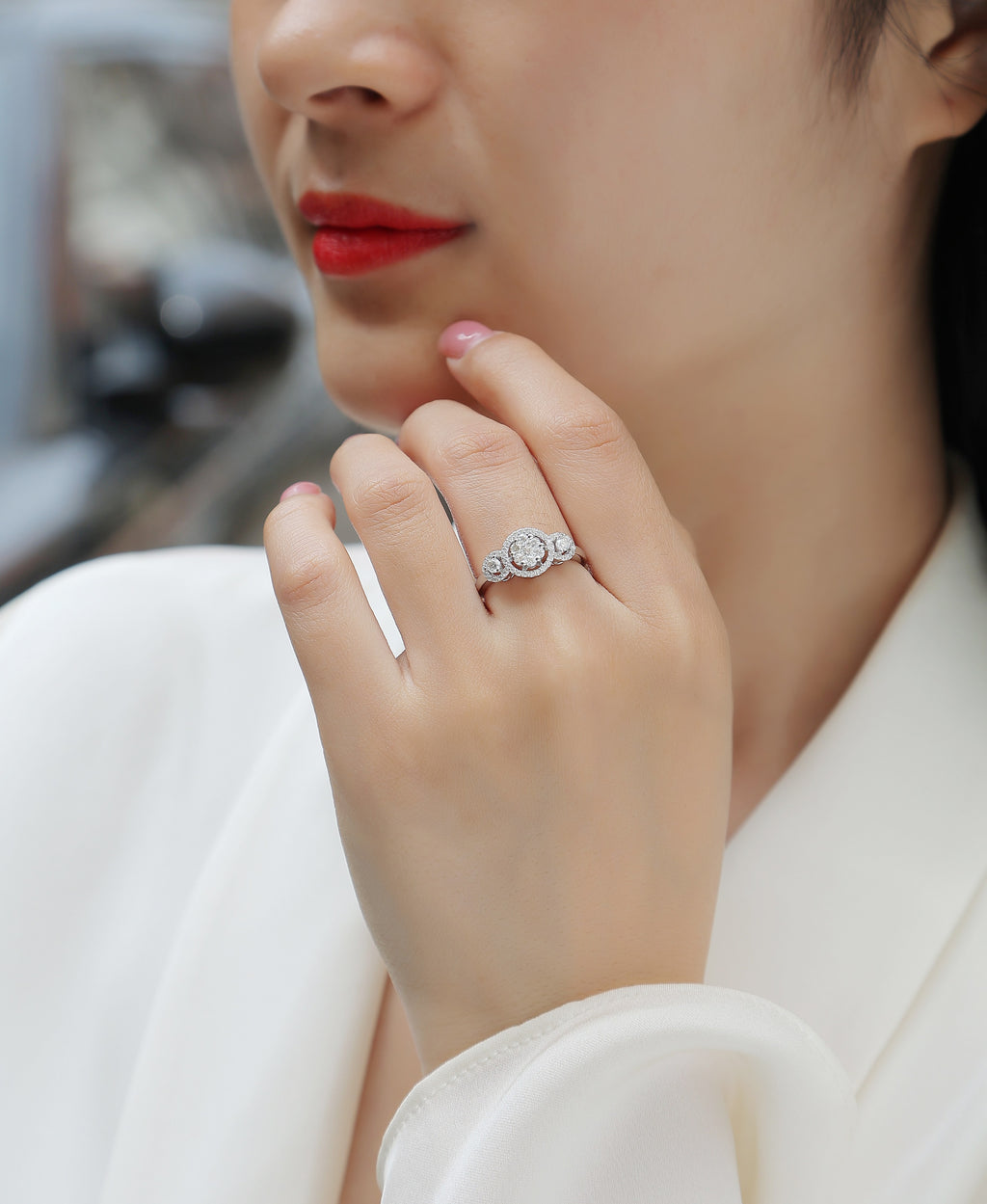 Serial Dreams - Set With Moissanite S925 Sterling Silver And Platinum-plated Diamond