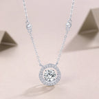 - With 1-carat Moissanite S925 Sterling Silver And Platinum-plated Pendant