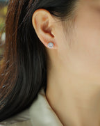 Cosmic Conjecture - Fashionable And Luxurious Diamond Jewelry Set With Moissanite S925 Sterling Silver And Platinum-plated Stud Earrings