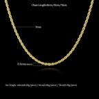 18k filled/925 silver rope chain