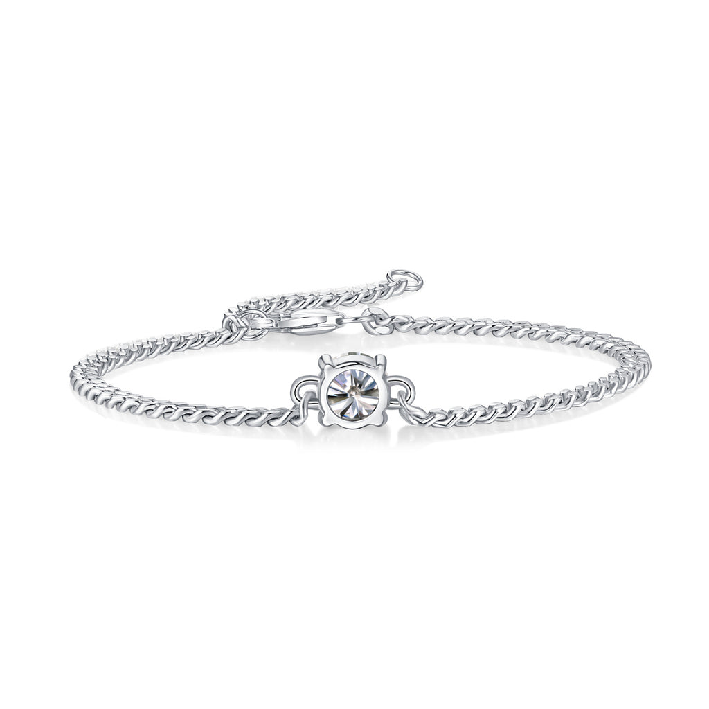 Luxury Moissanite Cuban Bracelet – Sterling Silver
