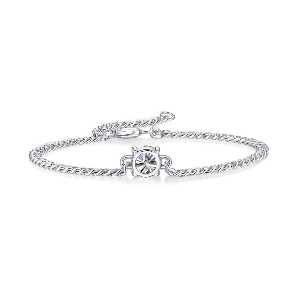 Luxury Moissanite Cuban Bracelet – Sterling Silver