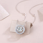 - With 1-carat Moissanite S925 Sterling Silver And Platinum-plated Pendant