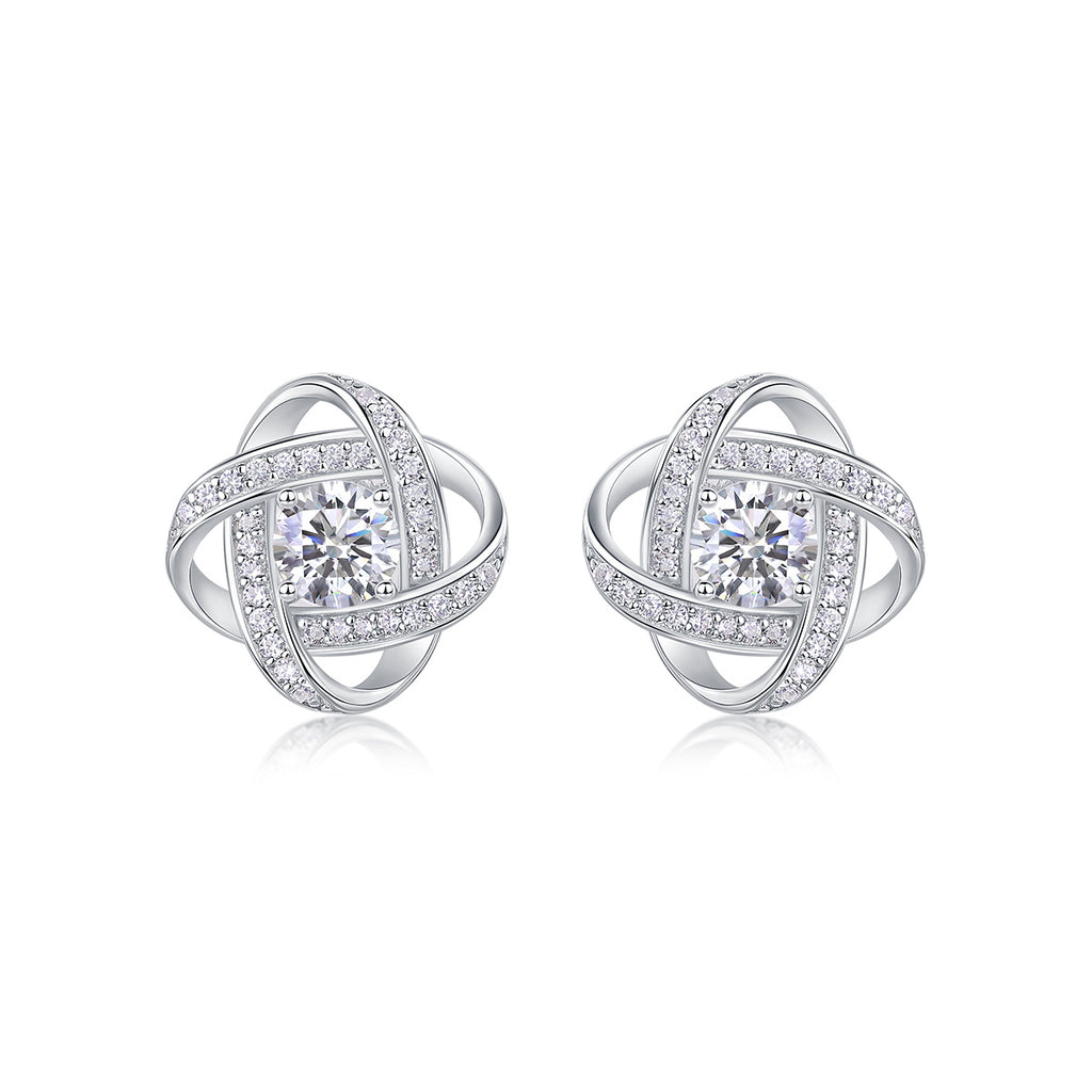 Interlinked sparkle Lustre & Co maisonette women’s earrings- 925 silver, platinum