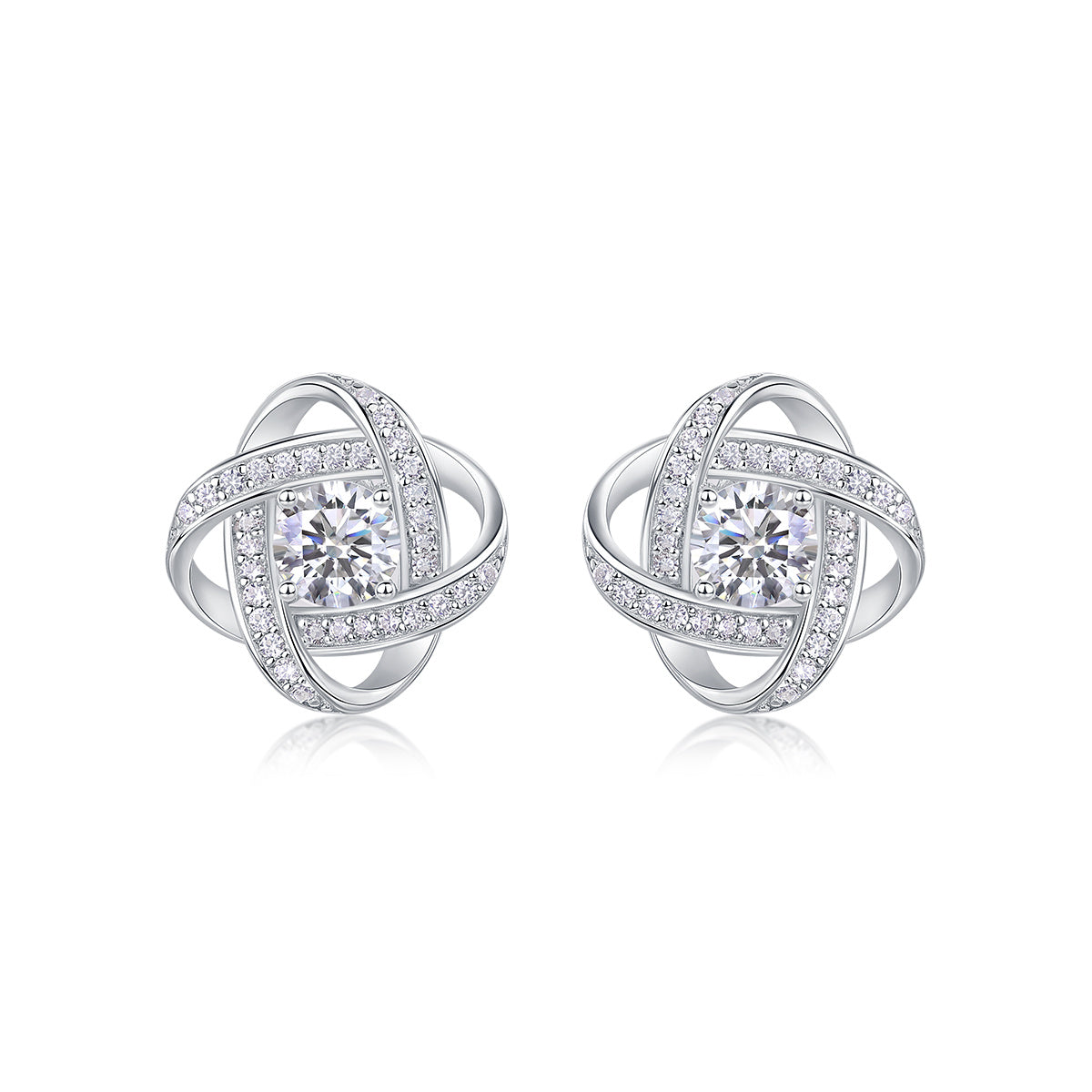 Interlinked sparkle Lustre & Co maisonette women’s earrings- 925 silver, platinum