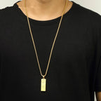 9ct gold filled gold bar pendant and chain
