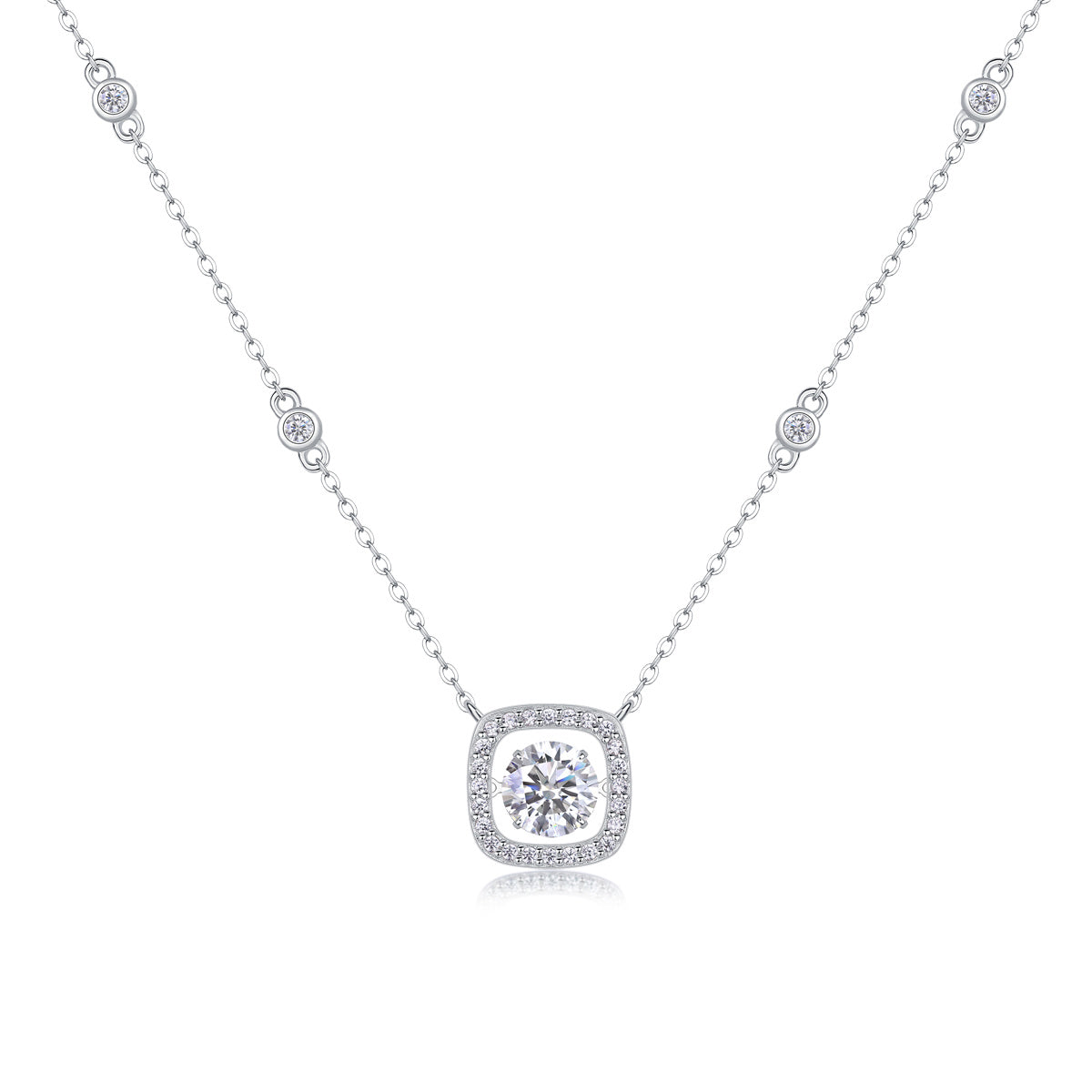 Luxury pillow 1-Carat Moissanite Pendant – S925 Silver & Platinum necklace