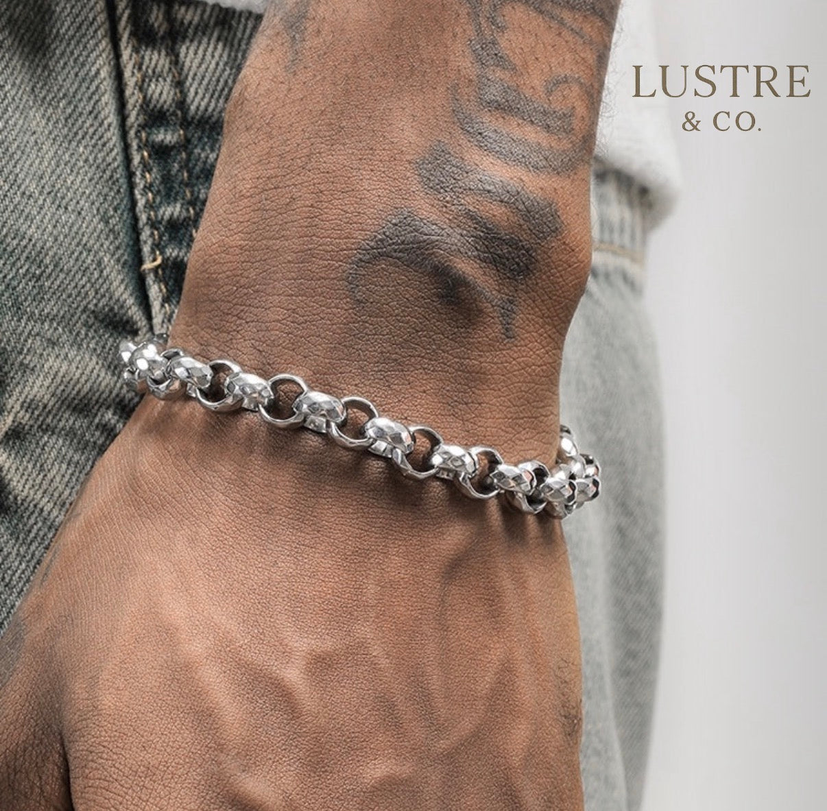 Lustre & co mens silver belcher