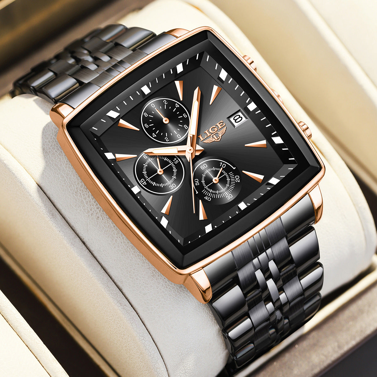RIGE men’s watch square dial