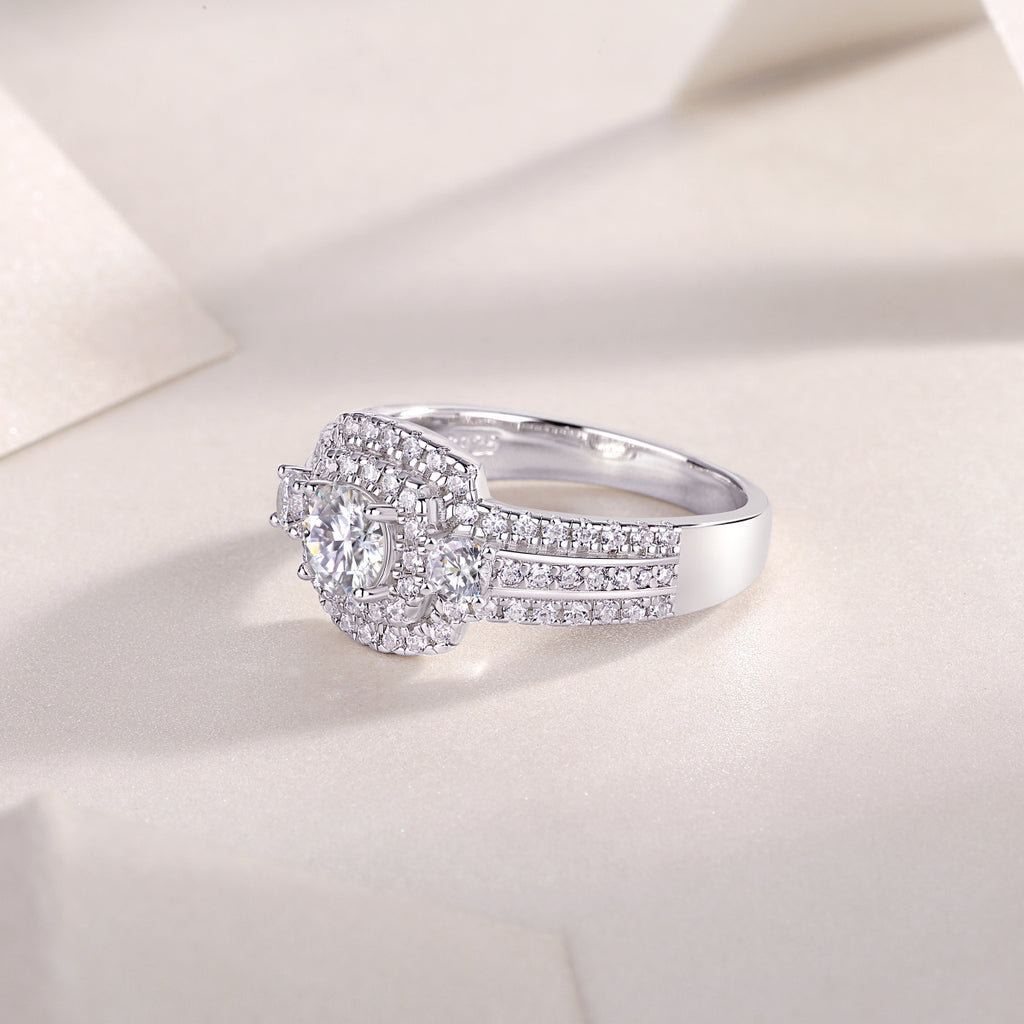 Afternoon In The Gobi - Half-carat Moissan Diamond S925 Sterling Silver And Platinum-plated Diamond