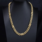 9ct filled/silver Cuban Link Chain Men Punk Knotted Bracelet/chain