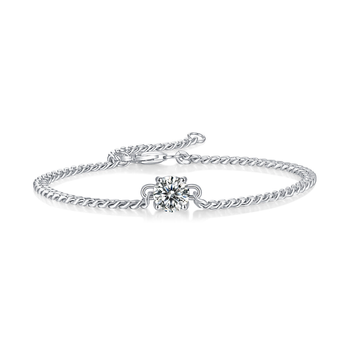 Luxury Moissanite Cuban Bracelet – Sterling Silver