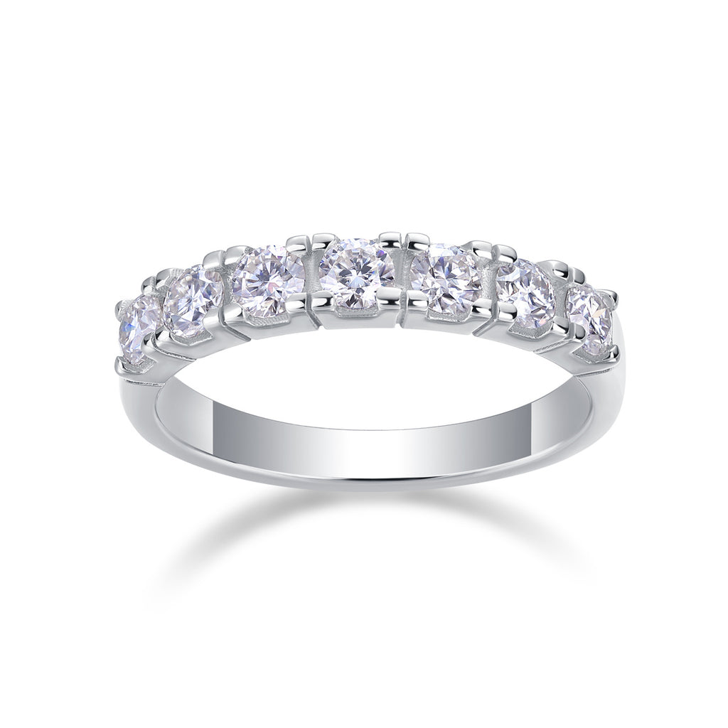 LUCKY 7- With half Moissan Diamond, S925 Sterling Silver And Platinum-plated Diamond