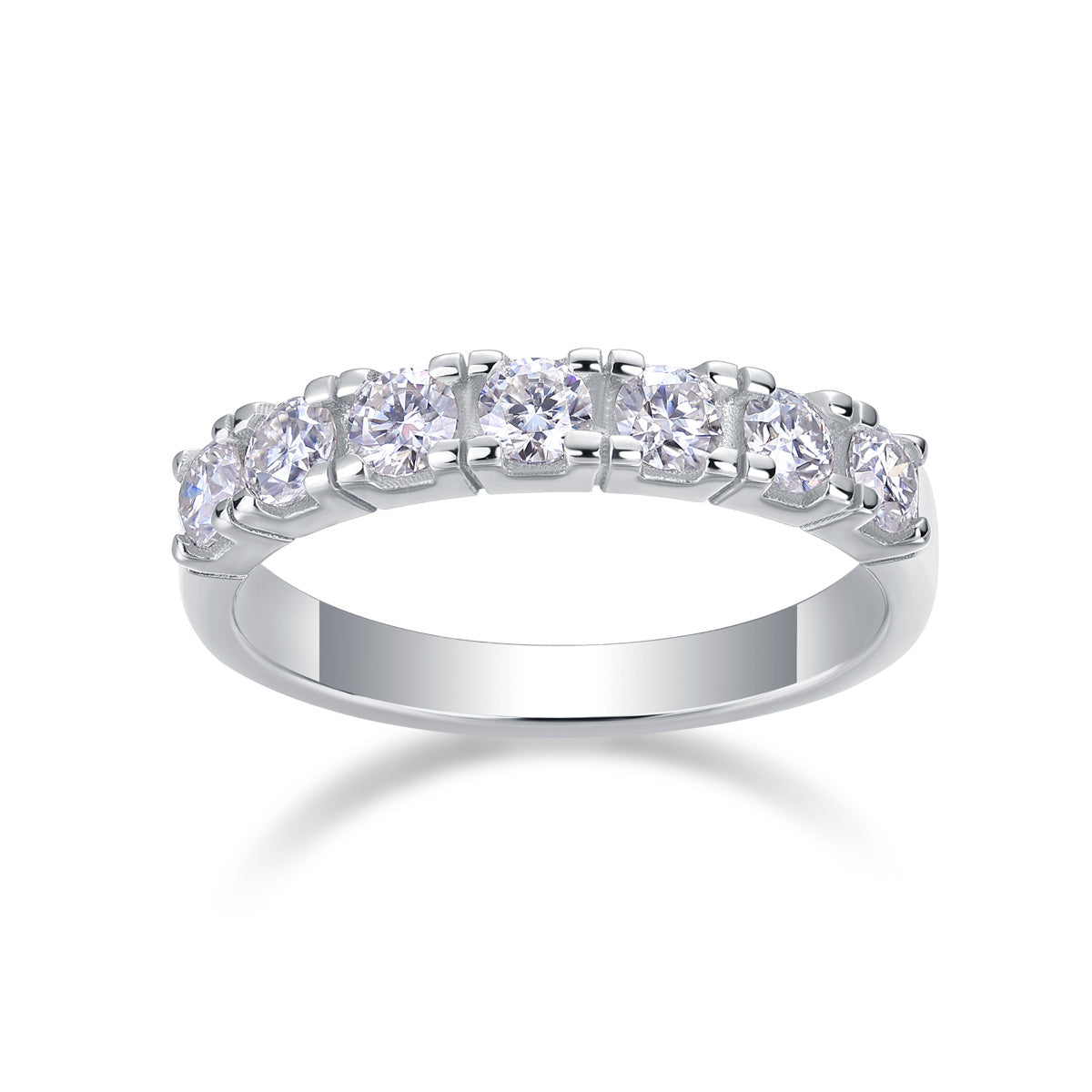 LUCKY 7- With half Moissan Diamond, S925 Sterling Silver And Platinum-plated Diamond