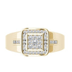 9ct gold coated men’s square cut ring