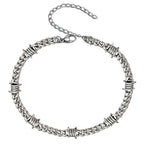 9ct filled/silver Cuban Link Chain Men Punk Knotted Bracelet/chain