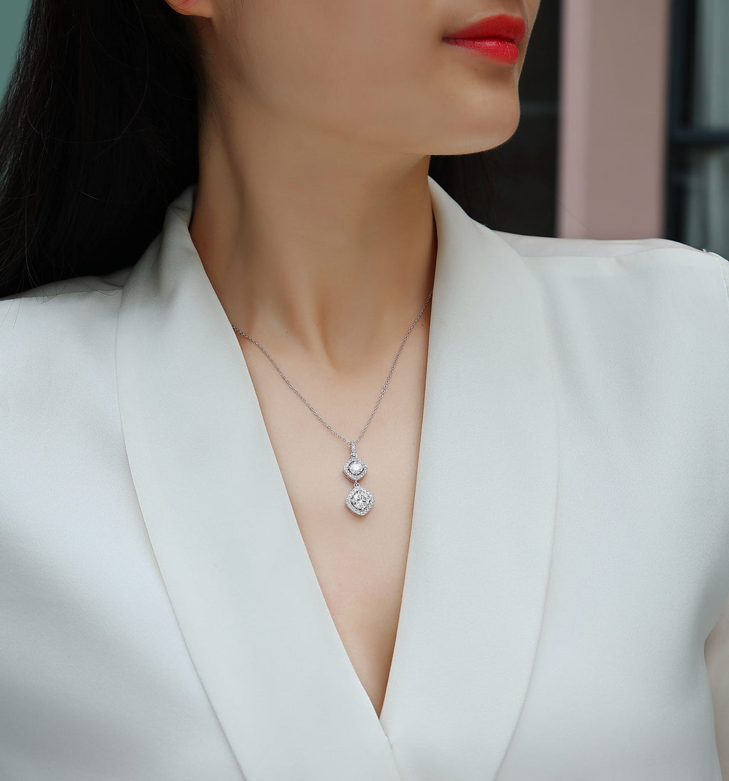 Snowy Wonderland - With 1-carat Moissanite S925 Sterling Silver And Platinum Plating