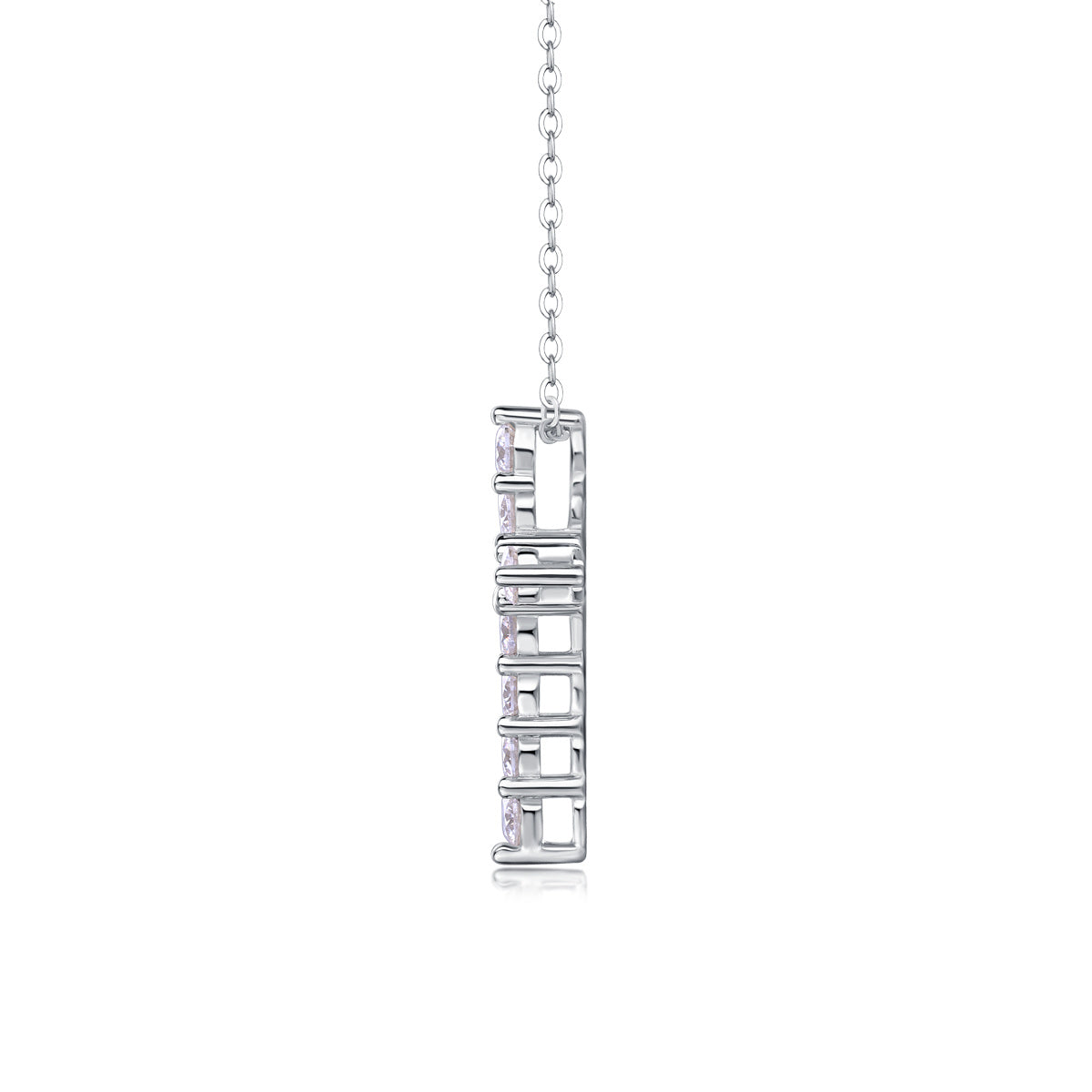 Faith Moissanite Cross Pendant – S925 Sterling Silver & Platinum Plated